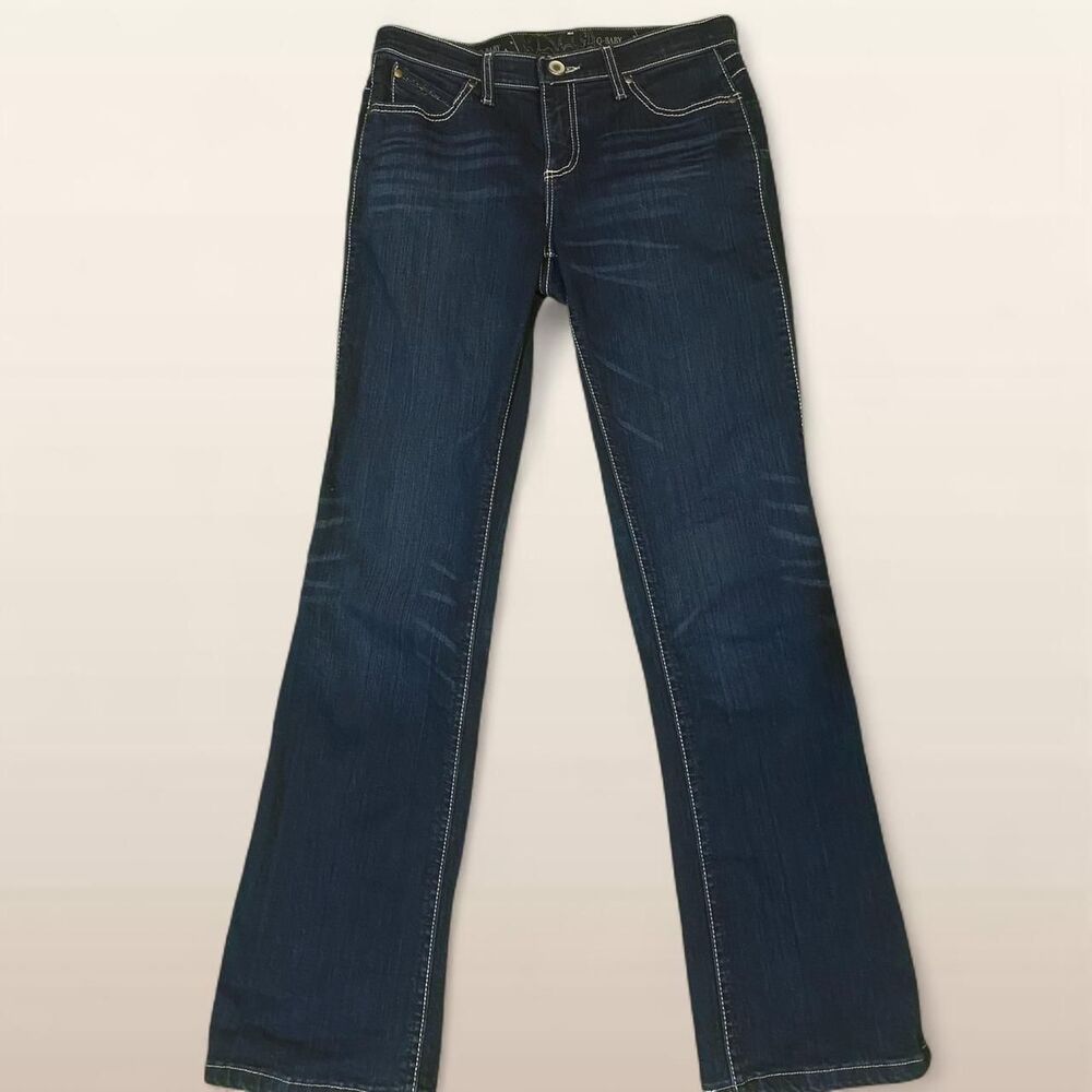 dark wash embellished bootcut jeans